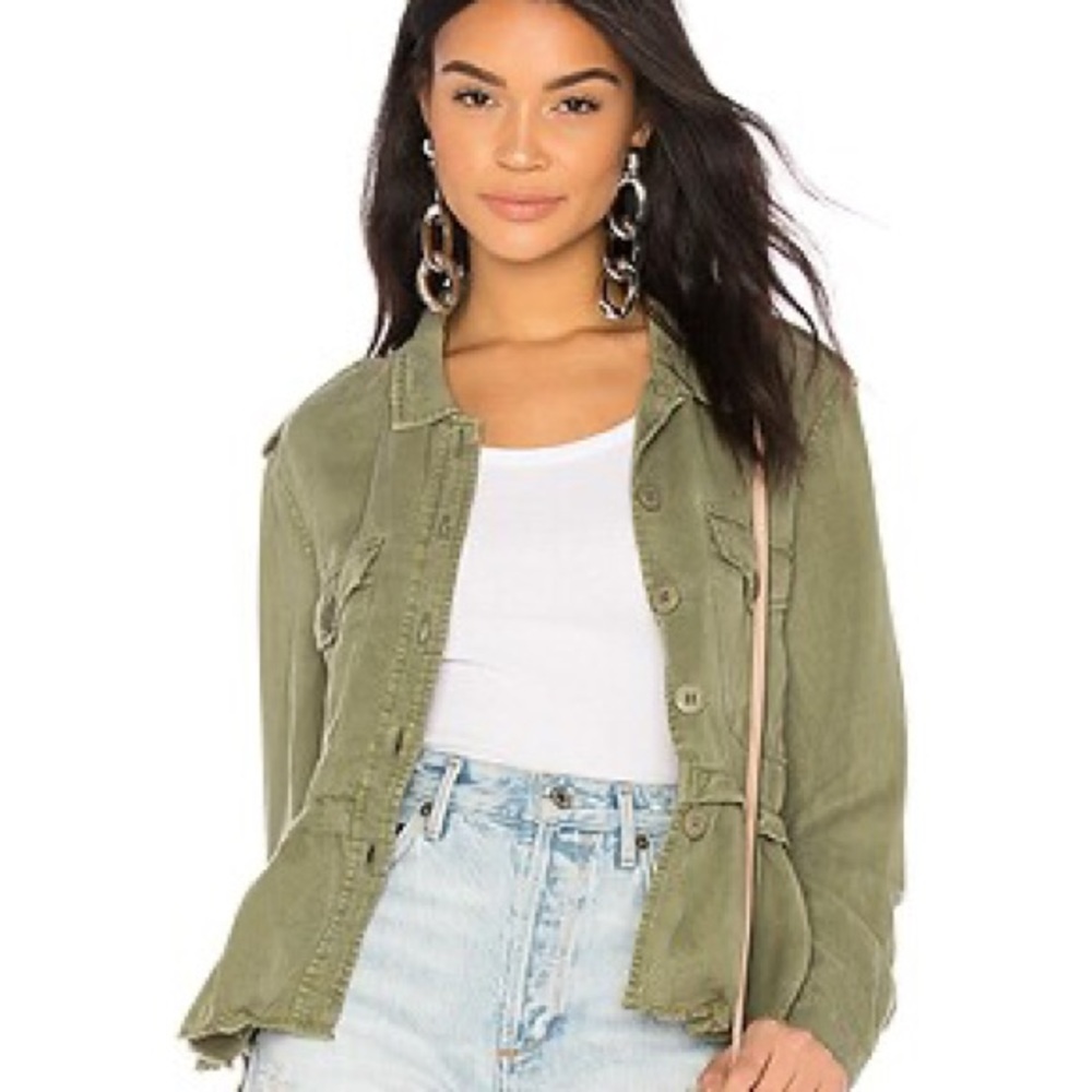 Sanctuary Jacket, Size Large, Tencel Linen Green military